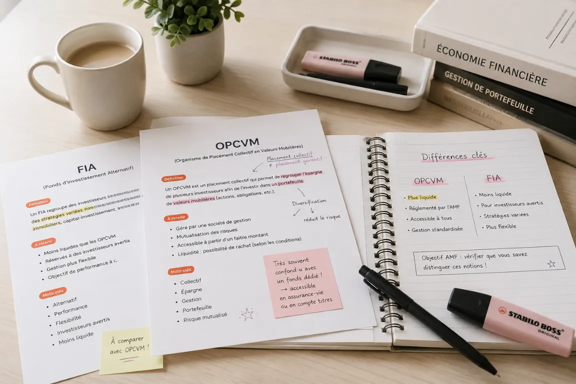 Fiches de révision OPCVM et FIA annotées